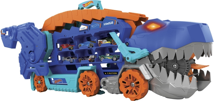Hot Wheels City Ultimate Hauler - T-Rex biltransporter i gruppen LEKSAKER, BARN- & BABYPRODUKTER / Leksaker / Leksaksbilar & andra fordon hos TP E-commerce Nordic AB (C47264)