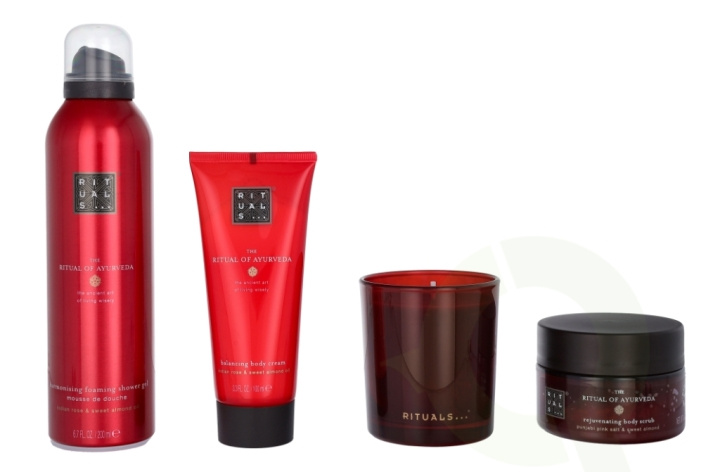 Rituals Ayurveda Set 565 ml Body Cream 100ml/Body Scrub 125gr/Foaming Shower Gel 200ml/Candle 140gr i gruppen SKÖNHET & HÄLSA / Presentkit / Presentkit För Henne hos TP E-commerce Nordic AB (C47431)