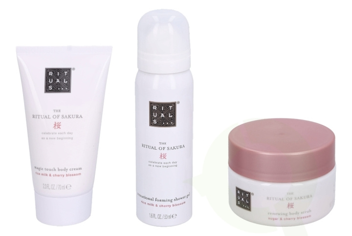 Rituals Sakura Set 245 ml Body Cream 70ml/Body Scrub 125gr/Foaming Shower Gel 50ml i gruppen SKÖNHET & HÄLSA / Presentkit / Presentkit För Henne hos TP E-commerce Nordic AB (C47442)