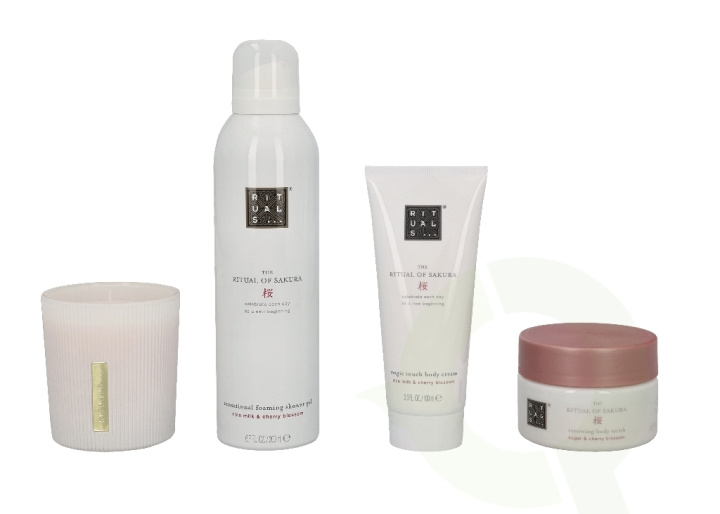 Rituals Sakura Set 565 ml Body Cream 100ml/Scented Candle 140g/Body Scrub 125g/Foaming showergel 200ml i gruppen SKÖNHET & HÄLSA / Presentkit / Presentkit För Henne hos TP E-commerce Nordic AB (C47443)