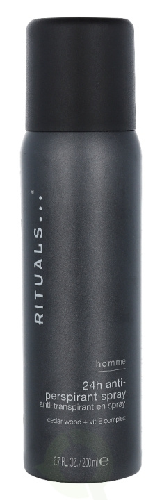 Rituals Homme 24H Anti-Perspirant Spray 200 ml Cedar Wood + Vit E Complex i gruppen SKÖNHET & HÄLSA / Doft & Parfym / Deodorant / Deo för honom hos TP E-commerce Nordic AB (C47579)