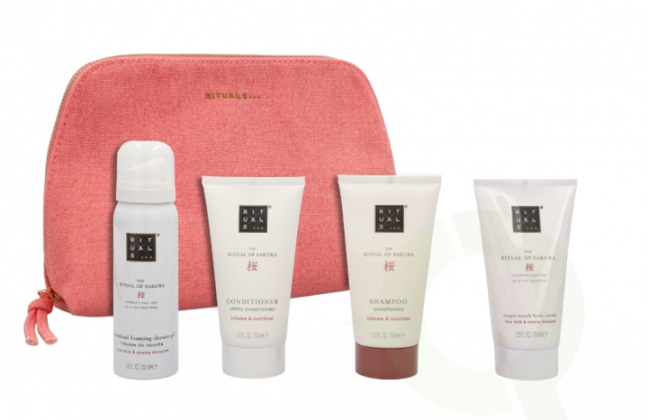 Rituals Sakura Set 260 ml Body Cream 70ml/Conditioner 70ml/Shampoo 70ml/Foaming Shower Gel 50ml/Pouch i gruppen SKÖNHET & HÄLSA / Presentkit / Presentkit För Henne hos TP E-commerce Nordic AB (C47617)