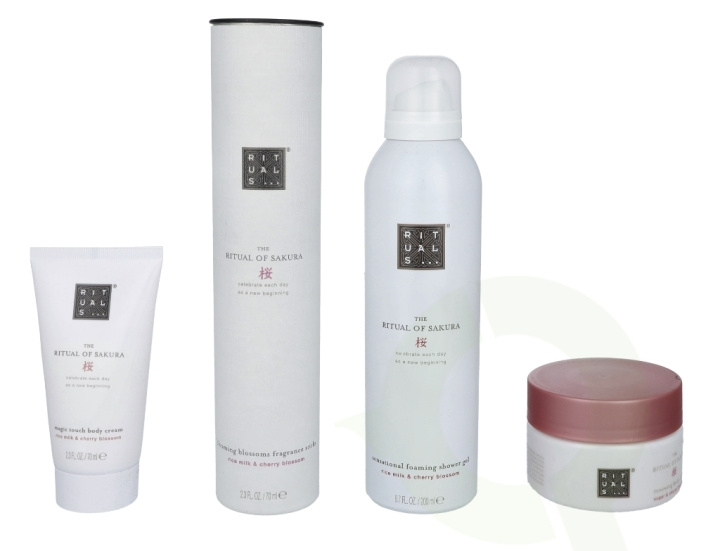 Rituals Sakura Set 465 ml Body Cream 70ml/Mini Fragrance Sticks 70ml/Body Scrub 125gr/Foaming Shower Gel 200ml i gruppen SKÖNHET & HÄLSA / Presentkit / Presentkit För Henne hos TP E-commerce Nordic AB (C47619)