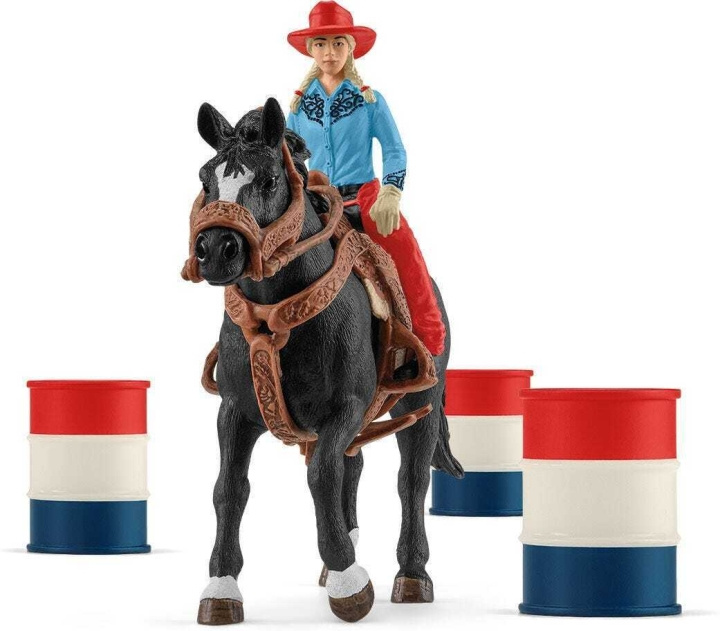 Schleich Farm World 42576 Cowgirl barrel racing i gruppen LEKSAKER, BARN- & BABYPRODUKTER / Leksaker / Figurer & Miniatyrer hos TP E-commerce Nordic AB (C47847)