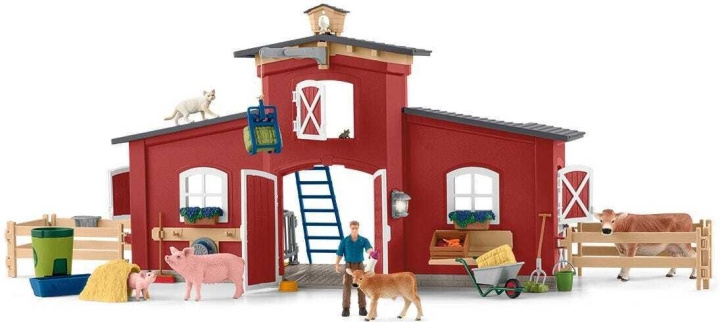 Schleich Farm World 42606 - Stor lada med djur och tillbehör i gruppen LEKSAKER, BARN- & BABYPRODUKTER / Leksaker / Figurer, Miniatyrer & tillbehör hos TP E-commerce Nordic AB (C47884)