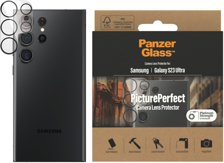 PanzerGlass PicturePerfect kameralinsskydd, Samsung Galaxy S23 Ultra i gruppen SMARTPHONE & SURFPLATTOR / Mobilskydd / Samsung hos TP E-commerce Nordic AB (C47917)