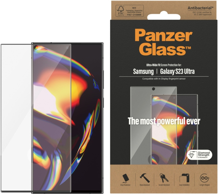 PanzerGlass glasfilm, Samsung Galaxy S23 Ultra i gruppen SMARTPHONE & SURFPLATTOR / Mobilskydd / Samsung hos TP E-commerce Nordic AB (C47918)