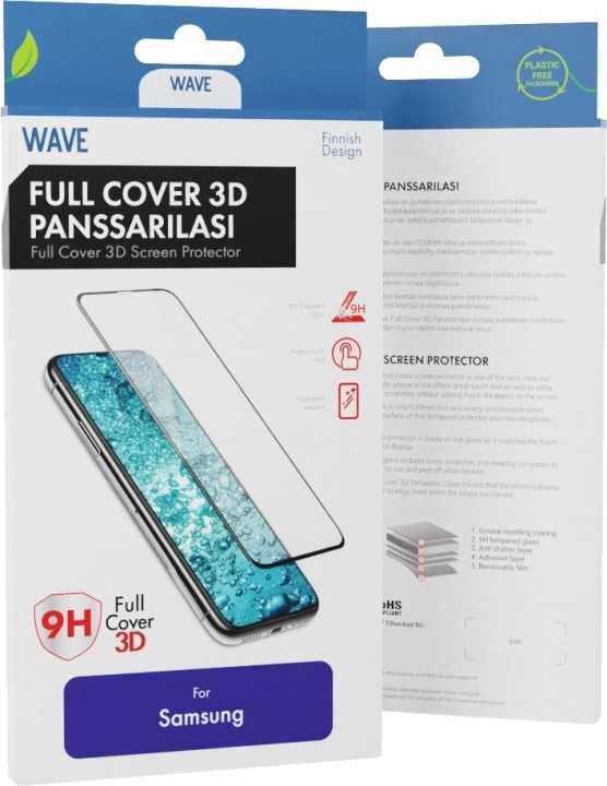 Wave Full Cover 3D härdat glas, Samsung Galaxy S23 Ultra, Svart i gruppen SMARTPHONE & SURFPLATTOR / Mobilskydd / Samsung hos TP E-commerce Nordic AB (C47924)