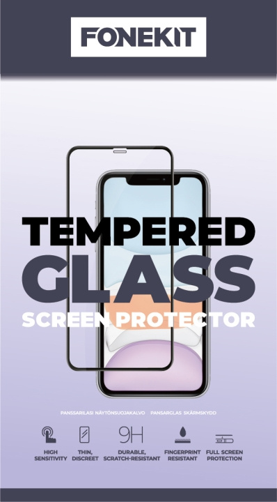 FoneKit heltäckande härdat glas, iPhone 15 i gruppen SMARTPHONE & SURFPLATTOR / Mobilskydd / Apple / iPhone 15 hos TP E-commerce Nordic AB (C47944)