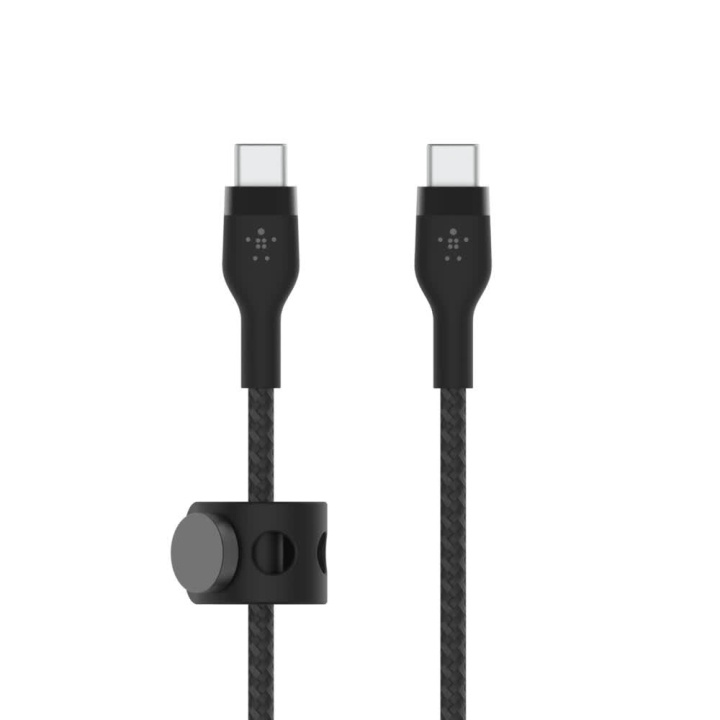 Belkin BOOST CHARGE USB-C to USB-C 2.0 Braided Silicon, 1m, Black i gruppen DATORER & KRINGUTRUSTNING / Datorkablar / USB-kablar / USB-C hos TP E-commerce Nordic AB (C48193)