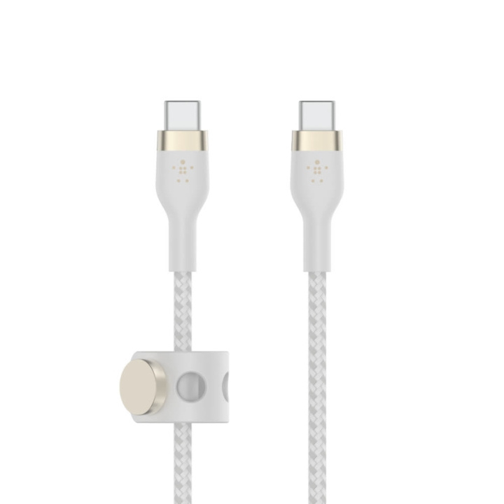 Belkin BOOST CHARGE USB-C to USB-C 2.0 Braided Silicon, 1m, White i gruppen DATORER & KRINGUTRUSTNING / Datorkablar / USB-kablar / USB-C hos TP E-commerce Nordic AB (C48195)