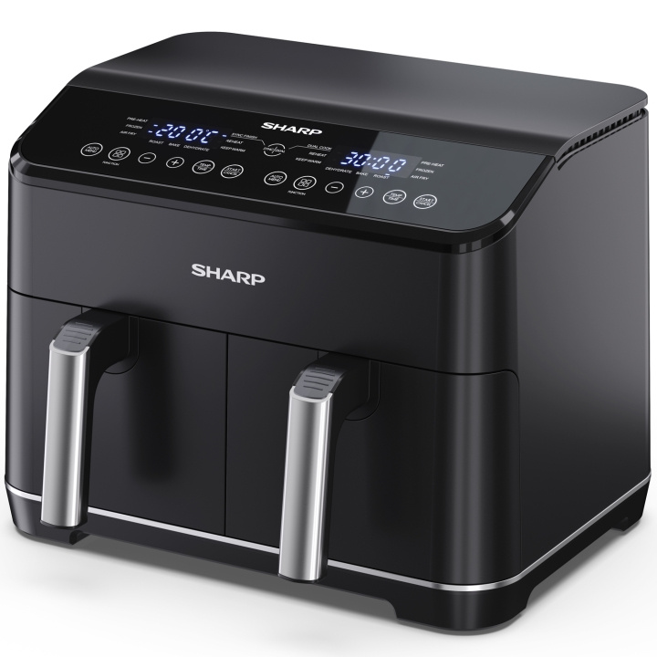 Sharp Airfryer Dubbel 2X4L 2X1800W - AF-GD82AE-B i gruppen HEM, HUSHÅLL & TRÄDGÅRD / Hushållsmaskiner / Airfryers & fritöser hos TP E-commerce Nordic AB (C48219)