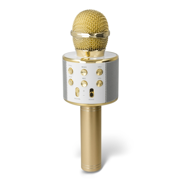 Forever BMS-300 Lite Bluetooth Karaoke-mikrofon med högtalare, Guld i gruppen HEMELEKTRONIK / Ljud & Bild / Handhållna mikrofoner hos TP E-commerce Nordic AB (C48658)
