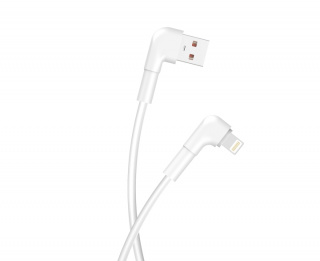 Maxlife MXUC-09 Vinklad kabel USB - Lightning 1,0 m 2,4A, Vit