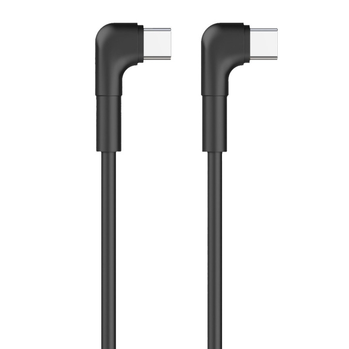 Maxlife MXUC-09 Vinklad kabel USB-C - USB-C, 1m, 60W, Svart i gruppen SMARTPHONE & SURFPLATTOR / Laddare & Kablar / Kablar / Kablar Typ C hos TP E-commerce Nordic AB (C48665)