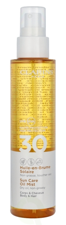 Clarins Sun Care Oil Mist Body & Hair SPF30 150 ml Dry Oil, Non-Greasy i gruppen SKÖNHET & HÄLSA / Hudvård / Solskydd & Tanning / Solskydd hos TP E-commerce Nordic AB (C48892)