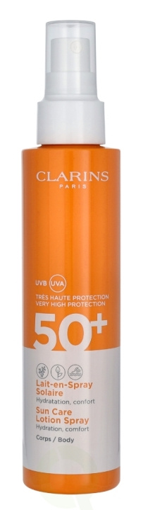 Clarins Sun Care Lotion Spray Body SPF50+ 150 ml Hydration Comfort - For All Skin Types i gruppen SKÖNHET & HÄLSA / Hudvård / Solskydd & Tanning / Solskydd hos TP E-commerce Nordic AB (C48894)