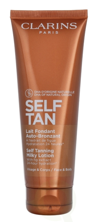 Clarins Self Tan Self Tanning Milky Lotion 125 ml Face & Body, 24-hour Hydration i gruppen SKÖNHET & HÄLSA / Hudvård / Solskydd & Tanning / Brun utan sol hos TP E-commerce Nordic AB (C48927)