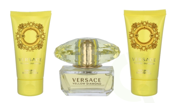 Versace Yellow Diamond Giftset 150 ml Edt Spray 50ml/Body Lotion 50ml/Shower Gel 50ml i gruppen SKÖNHET & HÄLSA / Presentkit / Presentkit För Henne hos TP E-commerce Nordic AB (C49074)