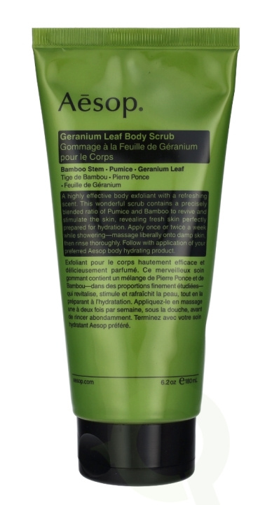 AESOP Geranium Leaf Body Scrub 180 ml i gruppen SKÖNHET & HÄLSA / Hudvård / Kroppsvård / Body lotion hos TP E-commerce Nordic AB (C49334)