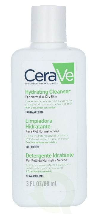 Cerave Hydrating Cleanser 88 ml For Normal To Dry Skin i gruppen SKÖNHET & HÄLSA / Hudvård / Ansiktsvård / Rengöring hos TP E-commerce Nordic AB (C49601)