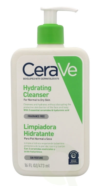 Cerave Hydrating Cleanser w/Pump 473 ml For Normal To Dry Skin i gruppen SKÖNHET & HÄLSA / Hudvård / Ansiktsvård / Rengöring hos TP E-commerce Nordic AB (C49604)