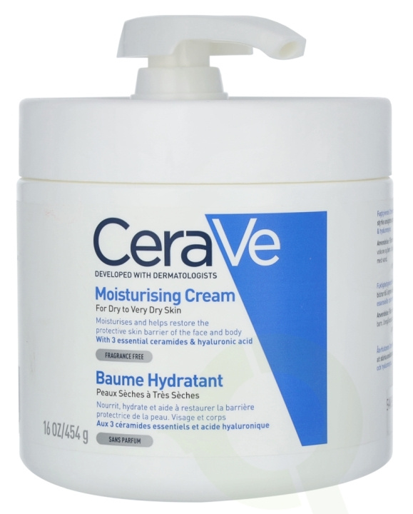 Cerave Moisturising Cream w/Pump 454 gr For Dry To Very Dry Skin i gruppen SKÖNHET & HÄLSA / Hudvård / Kroppsvård / Body lotion hos TP E-commerce Nordic AB (C49616)