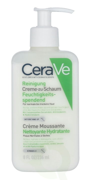 Cerave Hydrating Cream-To-Foam Cleanser 236 ml For Normal To Dry Skin i gruppen SKÖNHET & HÄLSA / Hudvård / Ansiktsvård / Rengöring hos TP E-commerce Nordic AB (C49626)