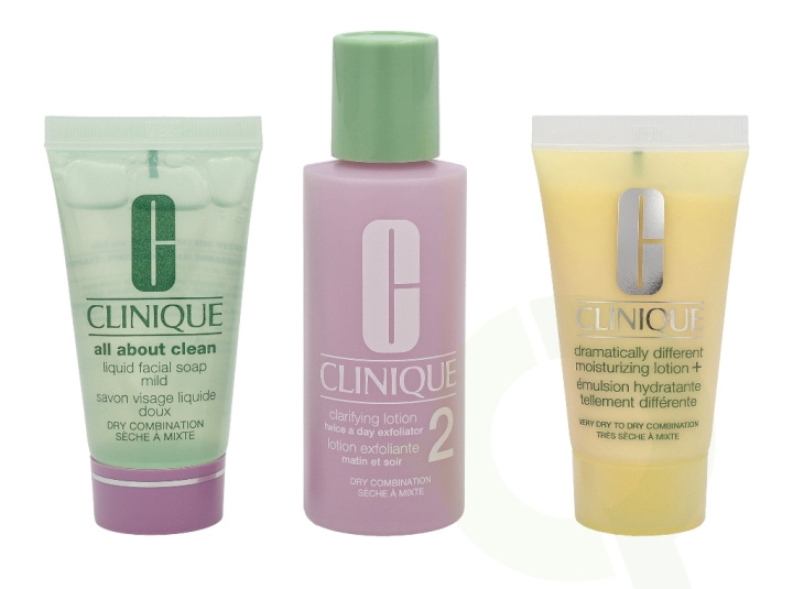 Clinique 3 Step Intro System Type 2 Set 120 ml Liquid Soap Mild 30ml/Exfoliator Lotion 60ml/Moisturizing Lotion 30ml i gruppen SKÖNHET & HÄLSA / Presentkit / Presentkit För Henne hos TP E-commerce Nordic AB (C50182)