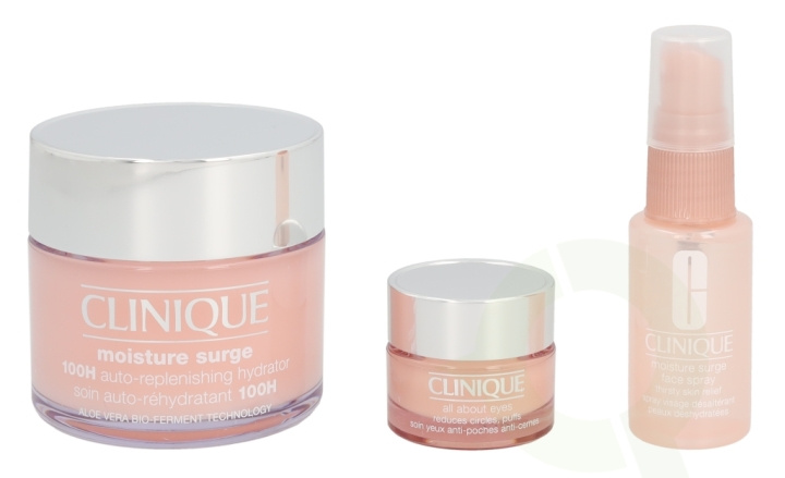 Clinique Moisture Surge Set 170 ml Moisture Surge 100H 125ml/All About Eyes 15ml/Moisture Surge Face Spray 30ml i gruppen SKÖNHET & HÄLSA / Presentkit / Presentkit För Henne hos TP E-commerce Nordic AB (C50298)