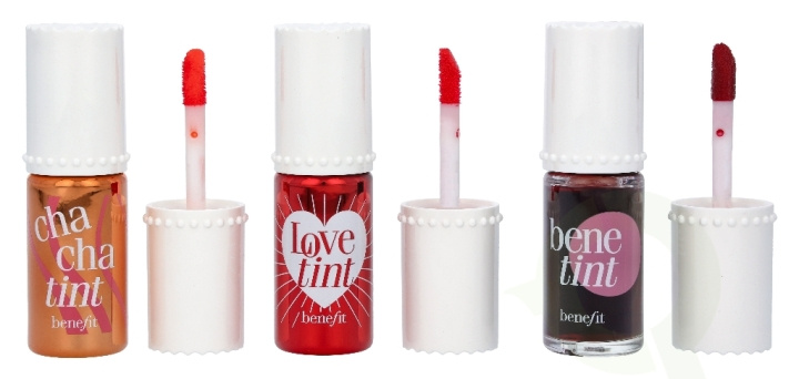 Benefit Lip Tints to Love Set 18 ml 3x6ml - 1x Chachatint Lip & Cheek Stain 6ml/1x Lovetint Lip & Cheek Stain 6ml/1x Benetint Lip & Cheek Stain 6ml i gruppen SKÖNHET & HÄLSA / Makeup / Läppar / Läppglans & Plumper hos TP E-commerce Nordic AB (C51371)