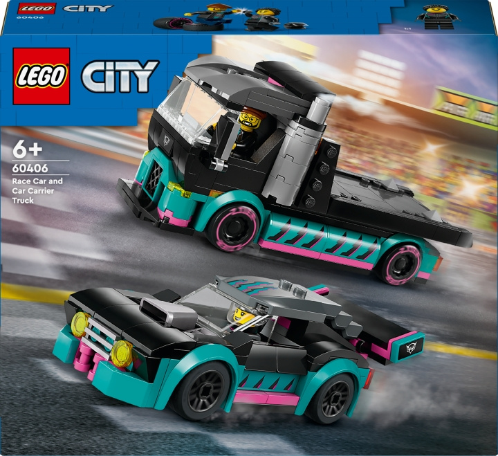 LEGO City Great Vehicles 60406 - Racerbil och biltransport i gruppen LEKSAKER, BARN- & BABYPRODUKTER / Leksaker / Byggleksaker / Lego hos TP E-commerce Nordic AB (C52201)