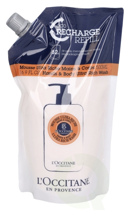 L\'Occitane Ultra Rich Hand & Body Wash - Refill 500 ml 5% Shea i gruppen SKÖNHET & HÄLSA / Hudvård / Kroppsvård / Bad & Duschcreme hos TP E-commerce Nordic AB (C52628)