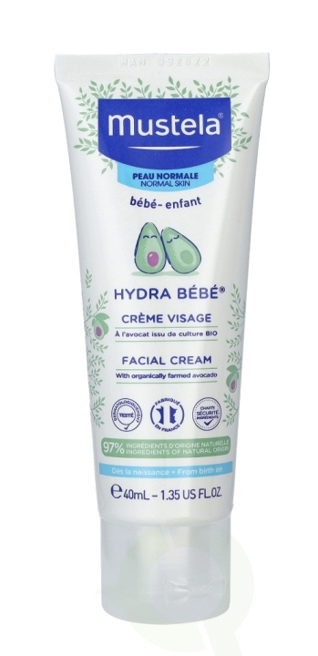 Mustela Hydra Bebe Facial Cream 40 ml Normal Skin i gruppen SKÖNHET & HÄLSA / Hudvård / Ansiktsvård / Dagkräm hos TP E-commerce Nordic AB (C53845)
