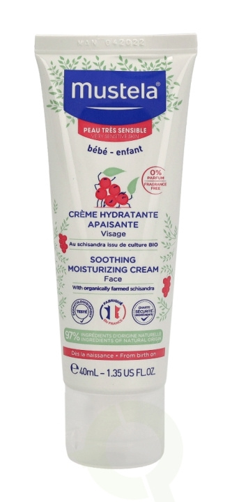 Mustela Bebe Soothing Moisturizing Face Cream 40 ml For Very Sensitive Skin i gruppen SKÖNHET & HÄLSA / Hudvård / Ansiktsvård / Ansiktskräm hos TP E-commerce Nordic AB (C53854)