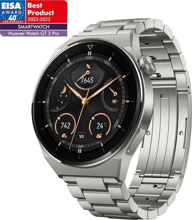 Huawei Watch GT 3 Pro - Smartwatch, 46 mm, titan / titan armband i gruppen SPORT, FRITID & HOBBY / Smartwatch & Aktivitetsarmband / Smartwatches hos TP E-commerce Nordic AB (C54006)