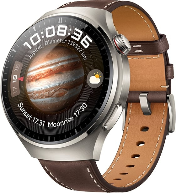 Huawei Watch 4 Pro LTE - Smartwatch, 49 mm, Brunt läderband i gruppen SPORT, FRITID & HOBBY / Smartwatch & Aktivitetsarmband / Smartwatches hos TP E-commerce Nordic AB (C54063)