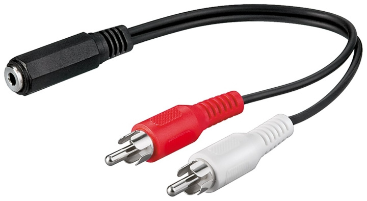 Goobay Adapter för ljudkabel 3,5 mm uttag till RCA-plugg Pawl 3,5 mm-uttag (3-pin, Stereo) > 2x RCA-kontakt (ljud vänster / höger) i gruppen HEMELEKTRONIK / Kablar & Adaptrar / Ljud Analog / Adaptrar hos TP E-commerce Nordic AB (C54125)