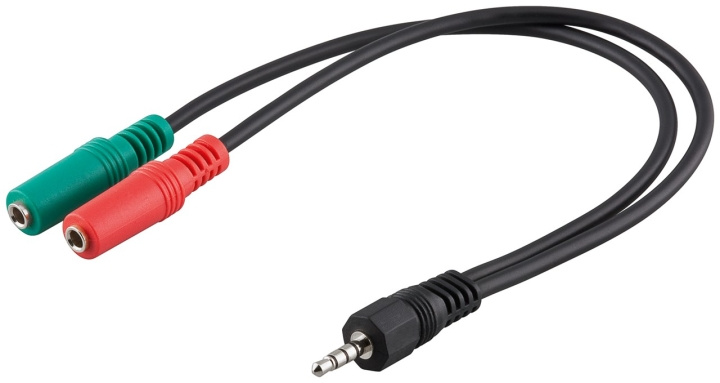 Goobay Adapter för PC-headset, 1x 3,5 mm AUX 4-pin till 2x 3,5 mm AUX 3-pin Pawl 3,5 mm plugg (4-pin, Stereo) > 2x haken 3,5 mmuttag (3-pin, stereo) i gruppen HEMELEKTRONIK / Kablar & Adaptrar / Ljud Analog / Adaptrar hos TP E-commerce Nordic AB (C54128)