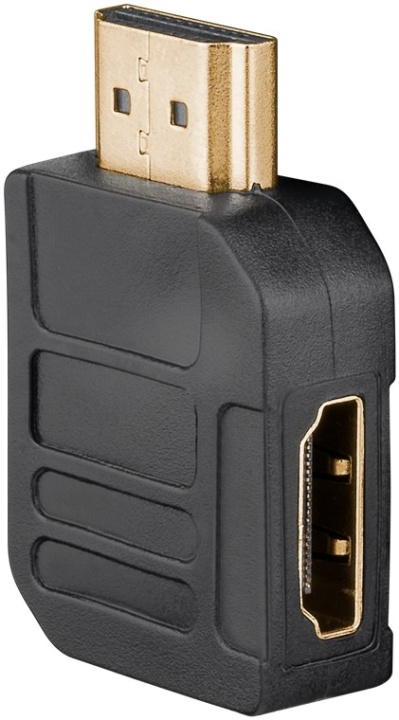 Goobay HDMI™-adapter, Guldpläterad (4K @ 60 Hz) HDMI™-uttag (typ A) > HDMI™ kontakt (typ A) 90 ° i gruppen HEMELEKTRONIK / Kablar & Adaptrar / HDMI / Adaptrar hos TP E-commerce Nordic AB (C54133)