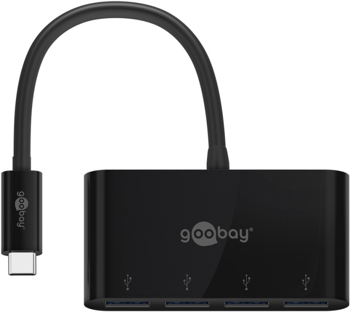 Goobay 4-vägs USB-C™-multiportadapter samtidig anslutning av 4x USB-A 3.0-uttag till USB-C™-kontakt | DATORER & KRINGUTRUSTNING - Datortillbehör - USB-hubbar | GameStuff