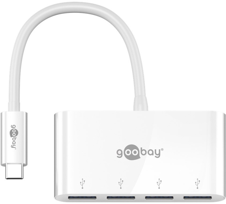 Goobay 4-vägs USB-C™-multiportadapter samtidig anslutning av 4x USB-A 3.0-uttag till USB-C™-kontakt i gruppen DATORER & KRINGUTRUSTNING / Datortillbehör / USB-hubbar hos TP E-commerce Nordic AB (C54147)