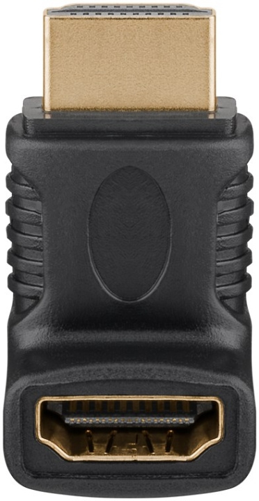 Goobay HDMI™-vinkeladapter för koaxialkabel, Guldpläterad (4K @ 60 Hz) HDMI™-uttag (typ A) > HDMI™ kontakt (typ A) 90 ° i gruppen HEMELEKTRONIK / Kablar & Adaptrar / HDMI / Adaptrar hos TP E-commerce Nordic AB (C54152)