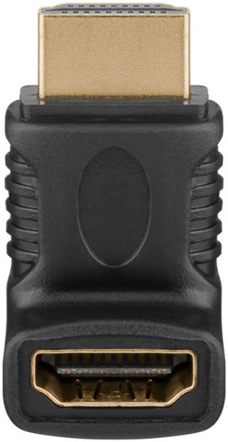 Goobay HDMI™-vinkeladapter för koaxialkabel, Guldpläterad (4K @ 60 Hz) HDMI™-uttag (typ A) > HDMI™ kontakt (typ A) 90 °