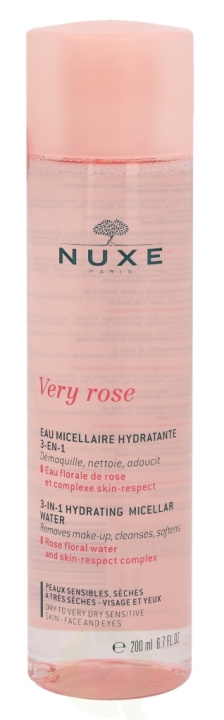 Nuxe Very Rose 3-In-1 Hydrating Micellar Water 200 ml Dry To Very Dry Sensitive Skin - Face And Eyes i gruppen SKÖNHET & HÄLSA / Hudvård / Ansiktsvård / Ansiktsvatten & Facemist hos TP E-commerce Nordic AB (C54299)