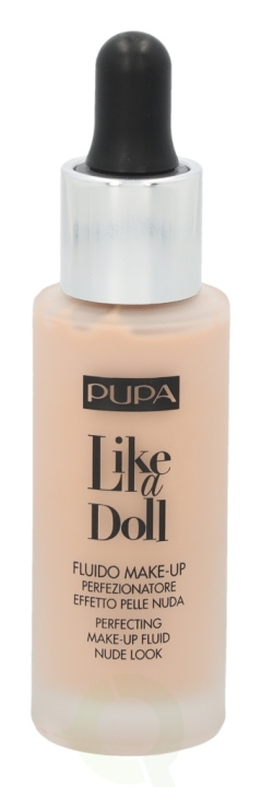 Pupa Milano Pupa Pupa Like A Doll Perfecting Make-Up Fluid SPF15 30 ml #020 Light Beige i gruppen SKÖNHET & HÄLSA / Makeup / Basmakeup / Foundation hos TP E-commerce Nordic AB (C54812)