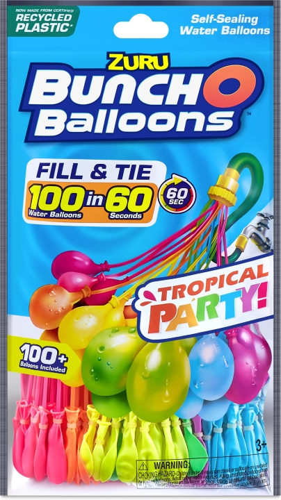 Bunch O \'Balloons Tropical Party -vattenballonger, 3 buntar i gruppen LEKSAKER, BARN- & BABYPRODUKTER / Uteleksaker / Trädgårdsleksaker hos TP E-commerce Nordic AB (C55362)