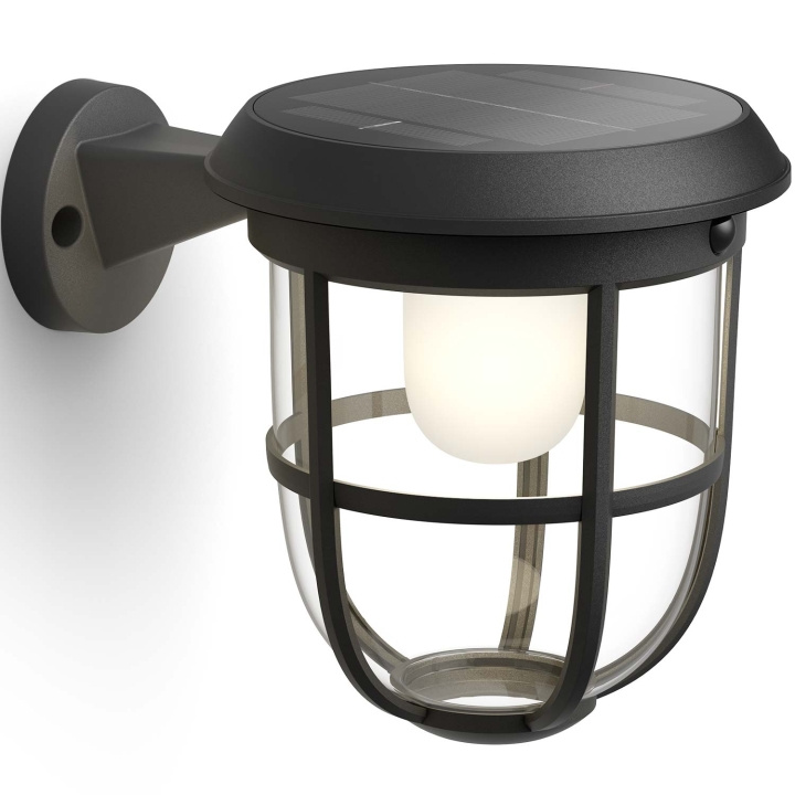 Philips Radii Vägglampa Solcell Ultra Efficient LED 250lm Svart i gruppen HEM, HUSHÅLL & TRÄDGÅRD / El & Belysning / Utomhusbelysning / Solcellsbelysning hos TP E-commerce Nordic AB (C55449)