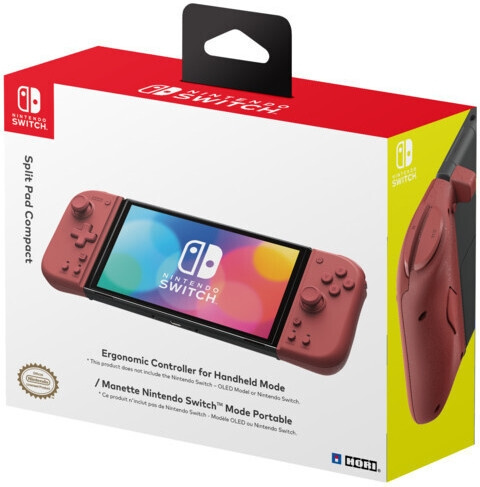 Hori Split Pad Compact -spelkontroll, röd, Switch / Switch OLED i gruppen HEMELEKTRONIK / Spelkonsoler & Tillbehör / Nintendo Switch / Tillbehör hos TP E-commerce Nordic AB (C56116)