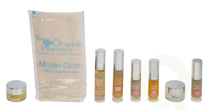 The Organic Pharmacy Essential Skincare Kit 55 ml Double Rose Cream 10ml/Balm 10ml/Gel 10ml/Serum 5ml/Face Gel 5ml/Mask 5ml/Toner 10ml/Organic Muslin Cloth i gruppen SKÖNHET & HÄLSA / Presentkit / Presentkit För Henne hos TP E-commerce Nordic AB (C56268)